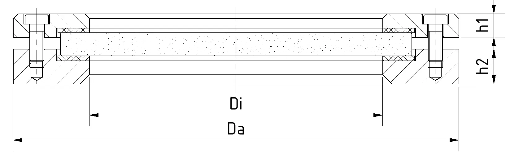 Dairesel Gözetleme Camı Tip 317 PN 0 - basınçsız technical drawing