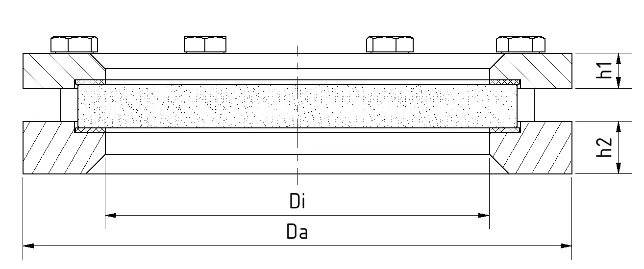 Dairesel Gözetleme Camı Tip 318 anma basıncı 2.5 technical drawing