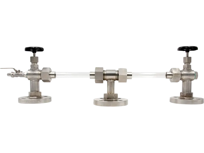 Vanalı Sıvı Seviye Göstergesi Tip 460 - Paslanmaz Flanşlı Gözetleme Camı (MG-460) - METALGÖZ