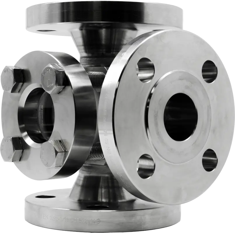 3 Yollu Akış Gözetleme Camı Tip 590 PN 16/400 - Paslanmaz Flanşlı Gözetleme Camı (MG-590) - METALGÖZ