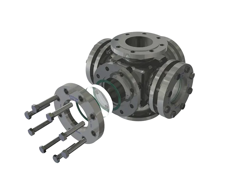 Akış Gözetleme Camı Tip 596 PN 16/400 - Paslanmaz Flanşlı Gözetleme Camı (MG-596) - METALGÖZ