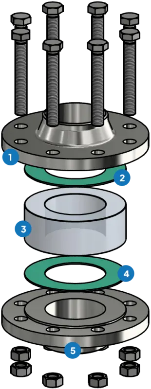 Cam Halkalı Gözetleme Camı Tip 640 PN 16 technical drawing